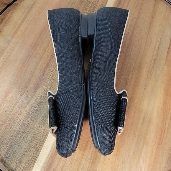 Isaac Mizrahi Linen Bow Front Square Toe Flats Size 6.5 - Picture 10 of 17